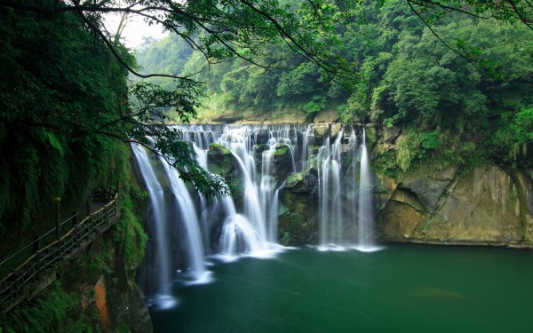 Earth Waterfall Waterfalls Landscape Scenic River Jungle Forest HD Wallpaper | Background Image
