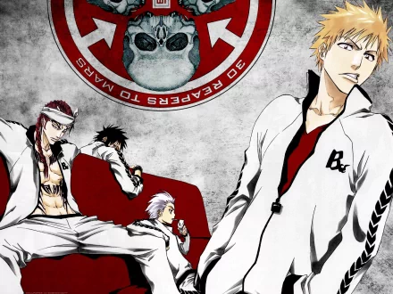Tōshirō Hitsugaya Renji Abarai Ichigo Kurosaki Hisagi Shūhei Anime Bleach HD Desktop Wallpaper | Background Image