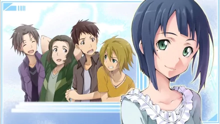 A vibrant HD wallpaper featuring characters Tetsuo, Sasamaru, Keita, Ducker, and Sachi from Sword Art Online, showcasing their distinct personalities in a colorful anime style.