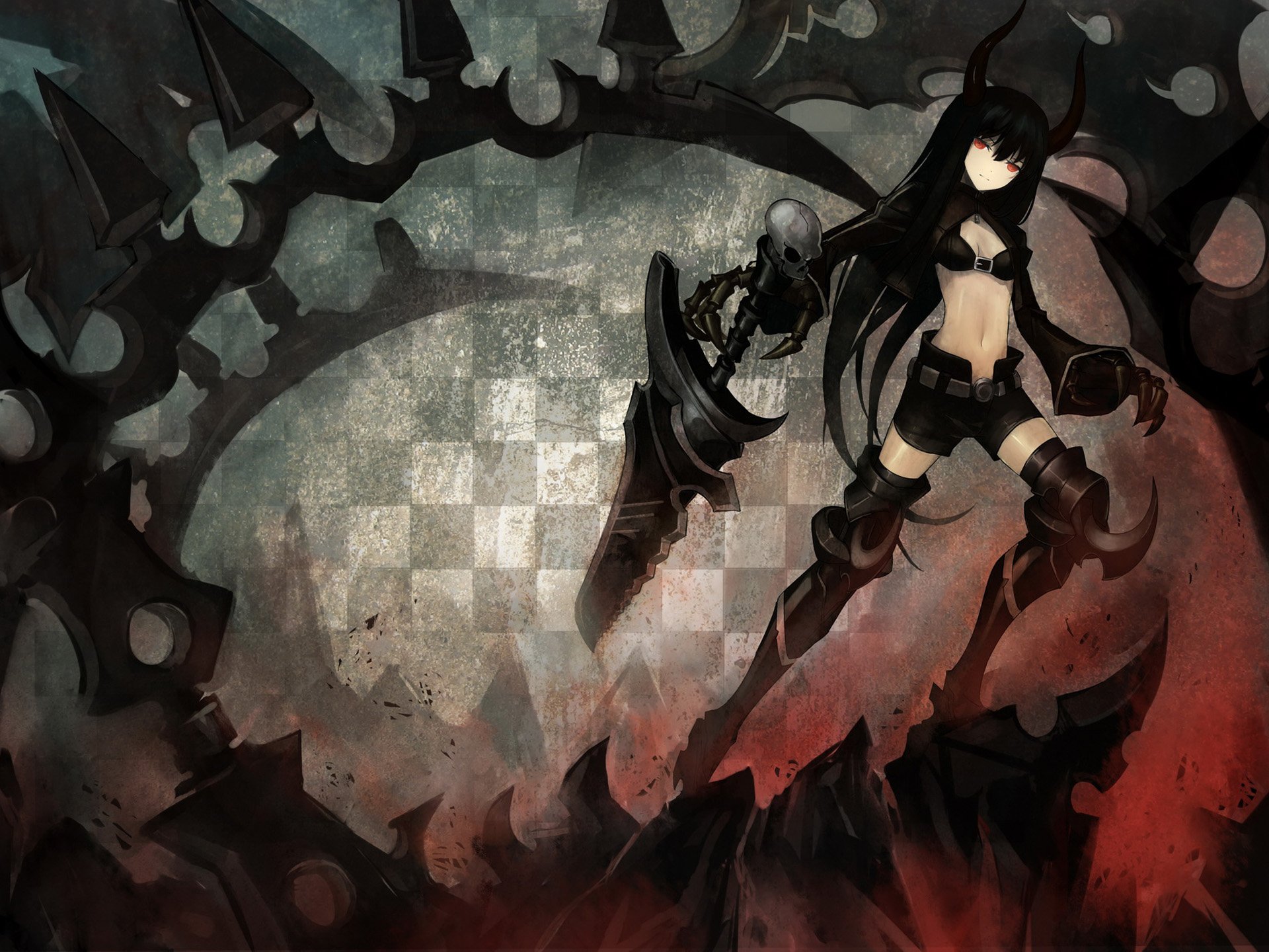 Download Black Gold Saw Anime Black Rock Shooter HD Wallpaper