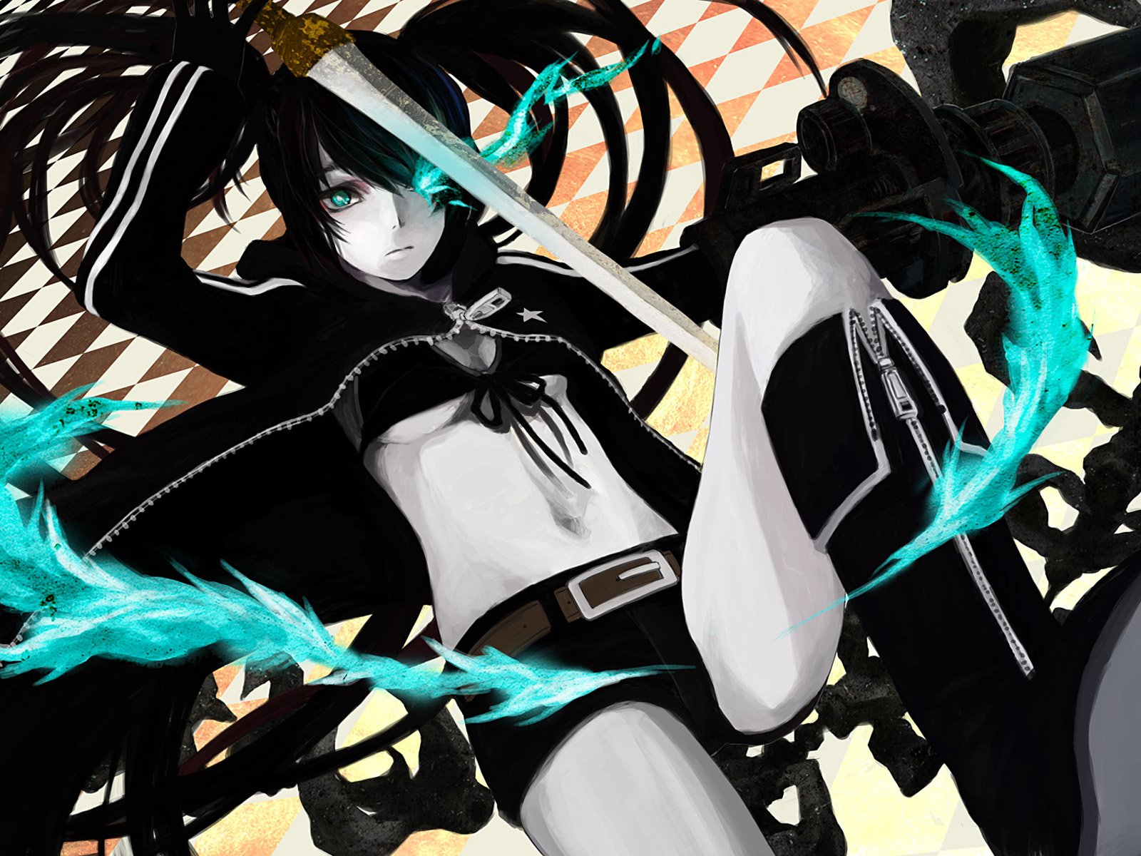 Black shooter. Black Rock Shooter аниме Красноволосая. Стрелок с чёрной скалы аниме. Стрелок с чёрной скалы 2010. Стрелок с чёрной горы аниме.