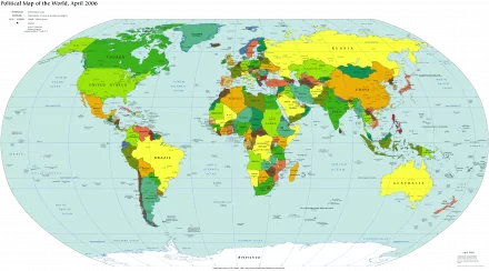 A detailed world map in vibrant colors, presented as a 4K Ultra HD desktop wallpaper. This image showcases geographical features and political boundaries clearly.
