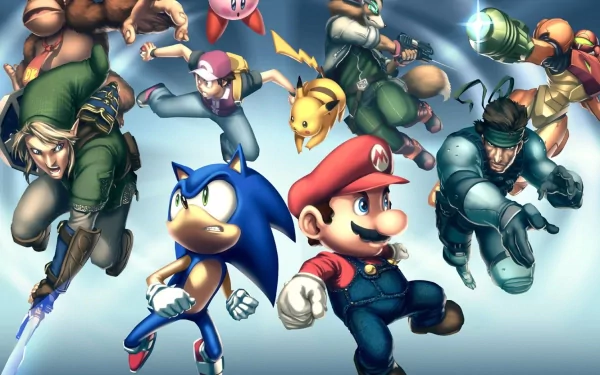 Samus Aran Donkey Kong Link Sonic the Hedgehog Super Smash Bros. Mario Nintendo video game Super Smash Bros. Brawl HD Desktop Wallpaper | Background Image