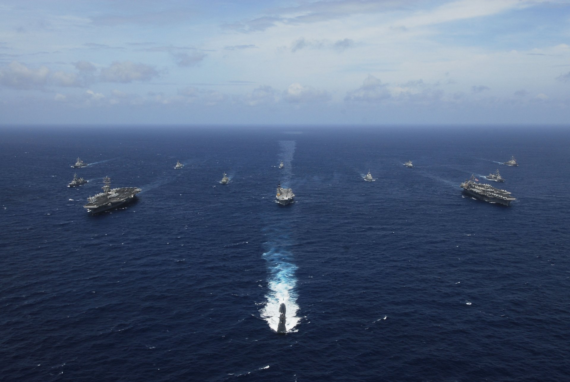 Download Fleet Submarine Aircraft Carrier Navy Military Ship 4k Ultra HD Wallpaper