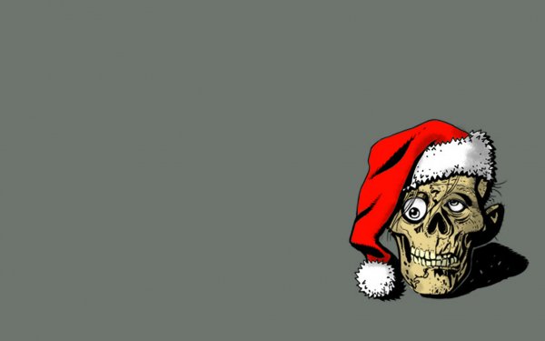 Dark Skull Humor Santa Hat HD Wallpaper | Background Image