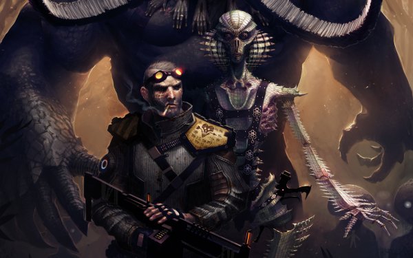 Sci Fi Alien Warrior Soldier Dark HD Wallpaper | Background Image