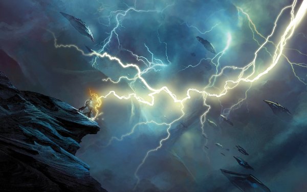 Sci Fi Battle Fantasy Mage Lightning Warrior HD Wallpaper | Background Image