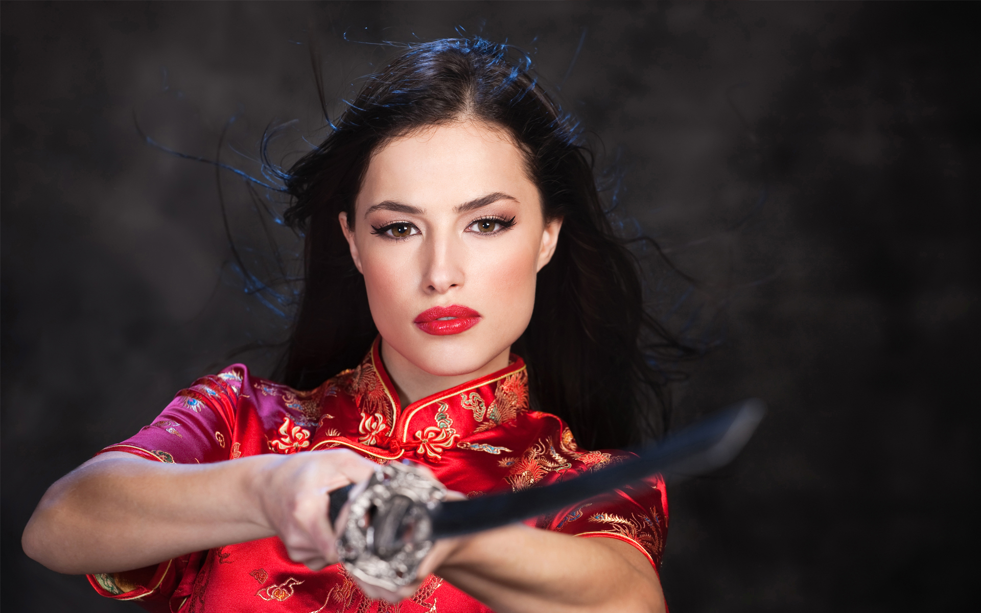 Download Katana Sword Oriental Woman Asian HD Wallpaper