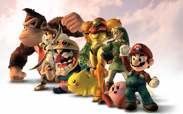 Jeux Vidéo Super Smash Bros. Brawl Super Smash Bros. Donkey Kong Wario Pikachu Kirby Mario Link Samus Aran Nintendo Fond d'écran HD | Image