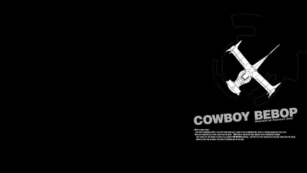 A sleek HD wallpaper featuring the iconic ship from Cowboy Bebop against a black background, showcasing the anime's unique style and appeal for fans of black anime.