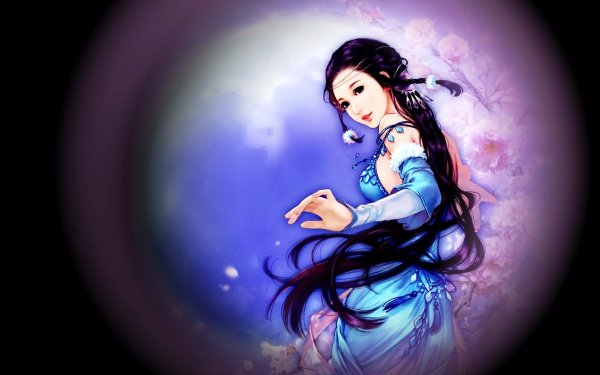 Fantasy Oriental Blue Flower Eastern HD Wallpaper | Background Image