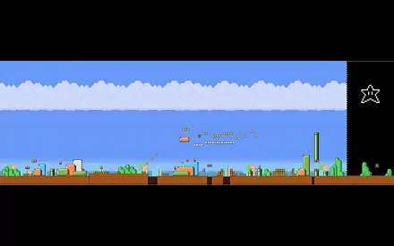 HD PC desktop wallpaper featuring a wide panoramic scene from the video game Super Mario Bros. 3 with iconic pixelated platforms, enemies, and background elements.