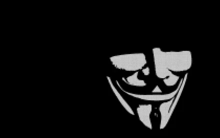 An HD desktop wallpaper featuring the iconic mask from V for Vendetta, symbolizing anarchy, accompanied by a striking quote, set against a bold black background.