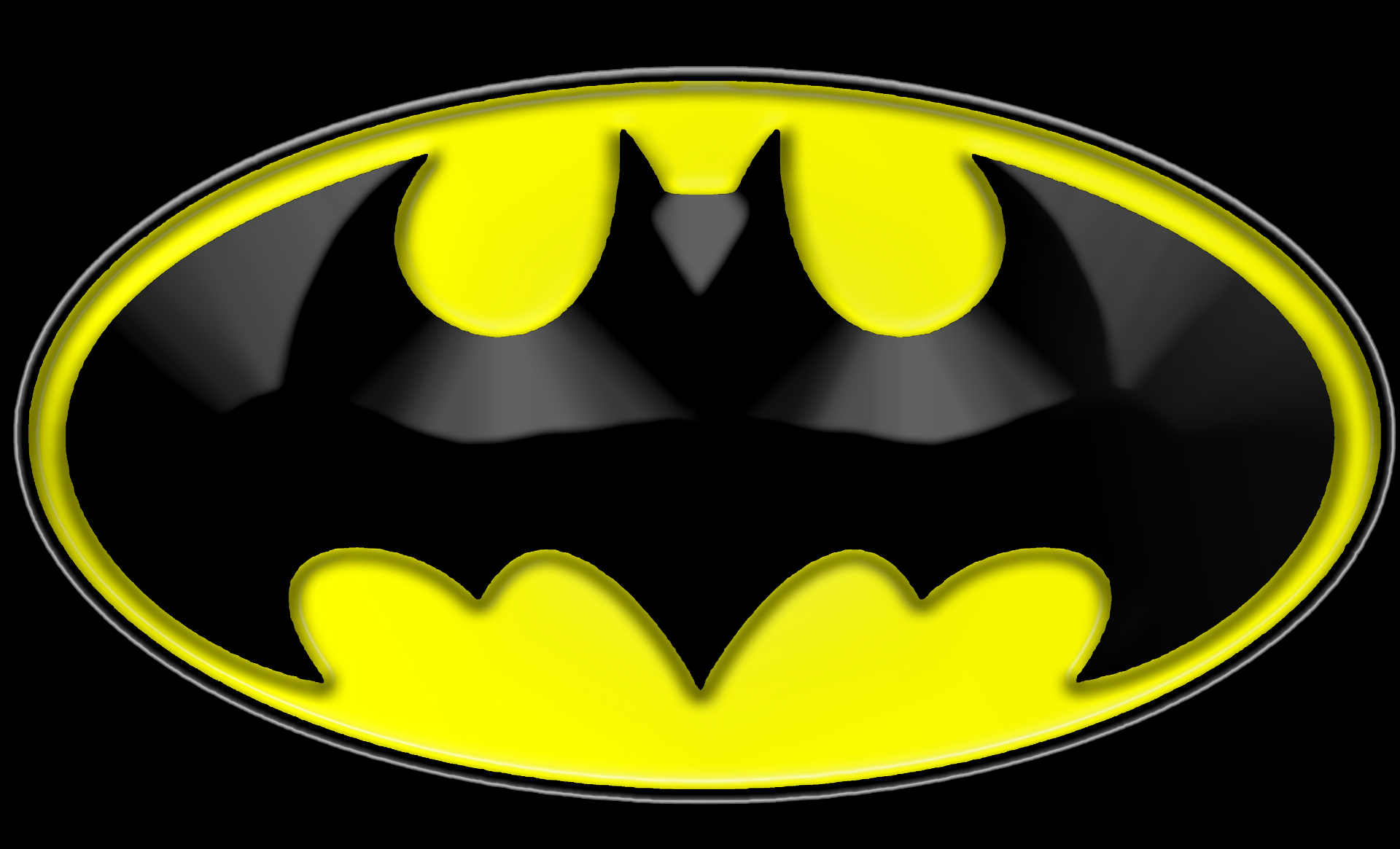 Black and yellow Batman symbol