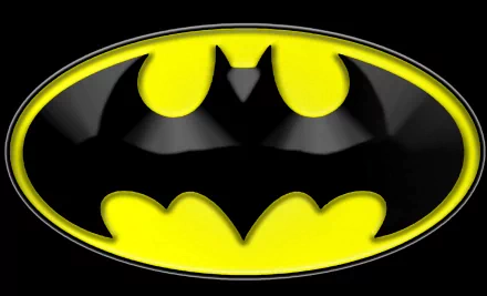 HD desktop wallpaper featuring the iconic Batman symbol in black and yellow.