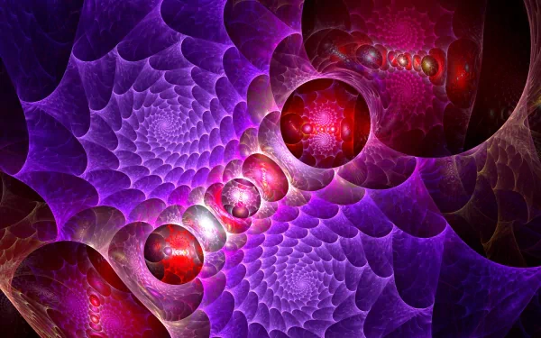 Abstract HD wallpaper featuring a mesmerizing spiral with vibrant colors and cool patterns.