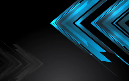 HD PC desktop wallpaper featuring abstract black and blue arrow shapes on a dark background, creating a modern and dynamic visual effect.