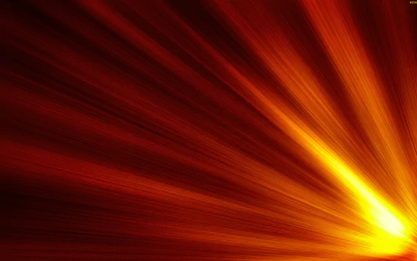 Abstract HD PC desktop wallpaper featuring a radiant golden-yellow glow with dynamic light streaks on a deep red background.