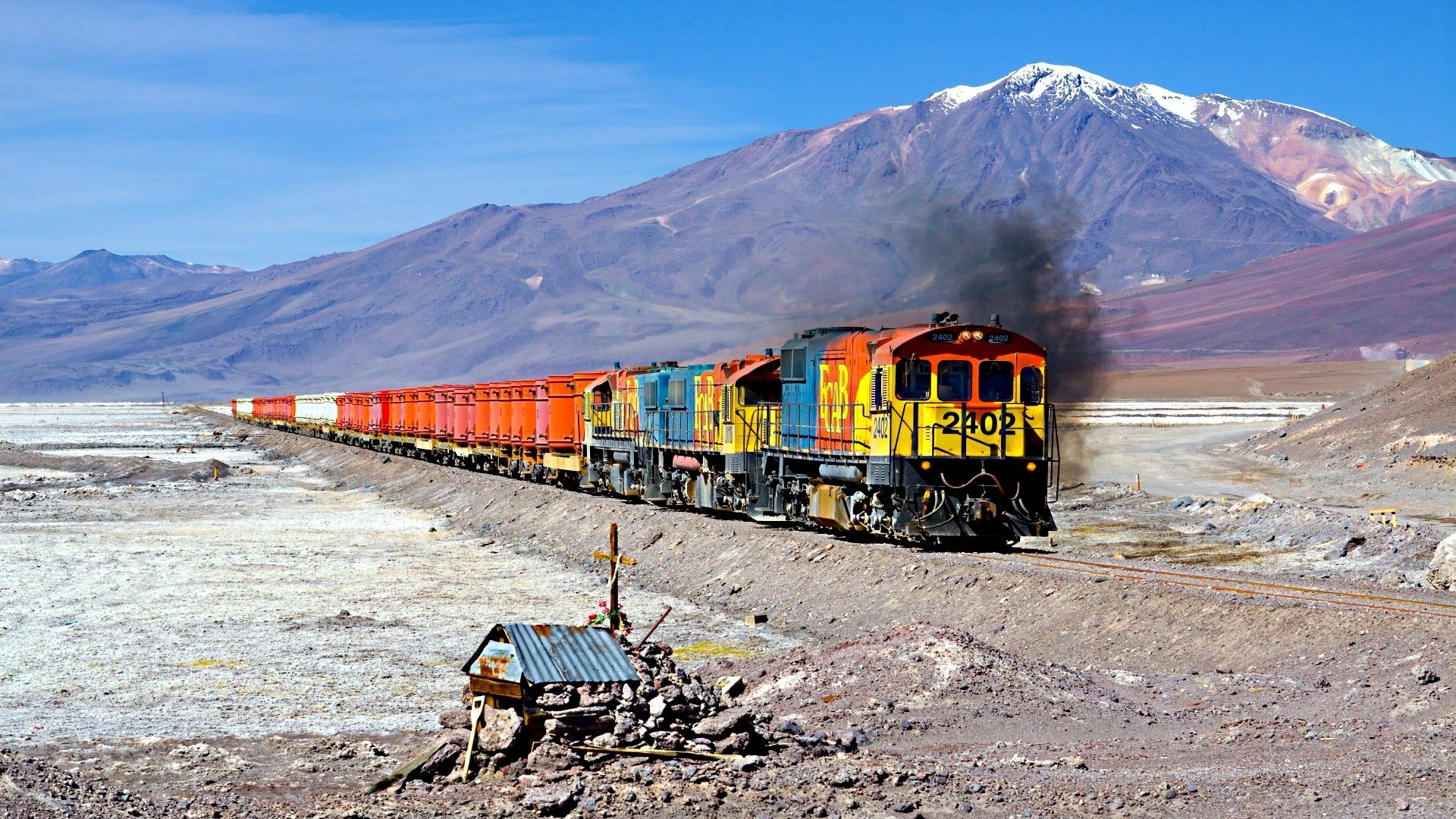 Mountain Freight Express: HD Train Wallpaper in Scenic Terrain ...