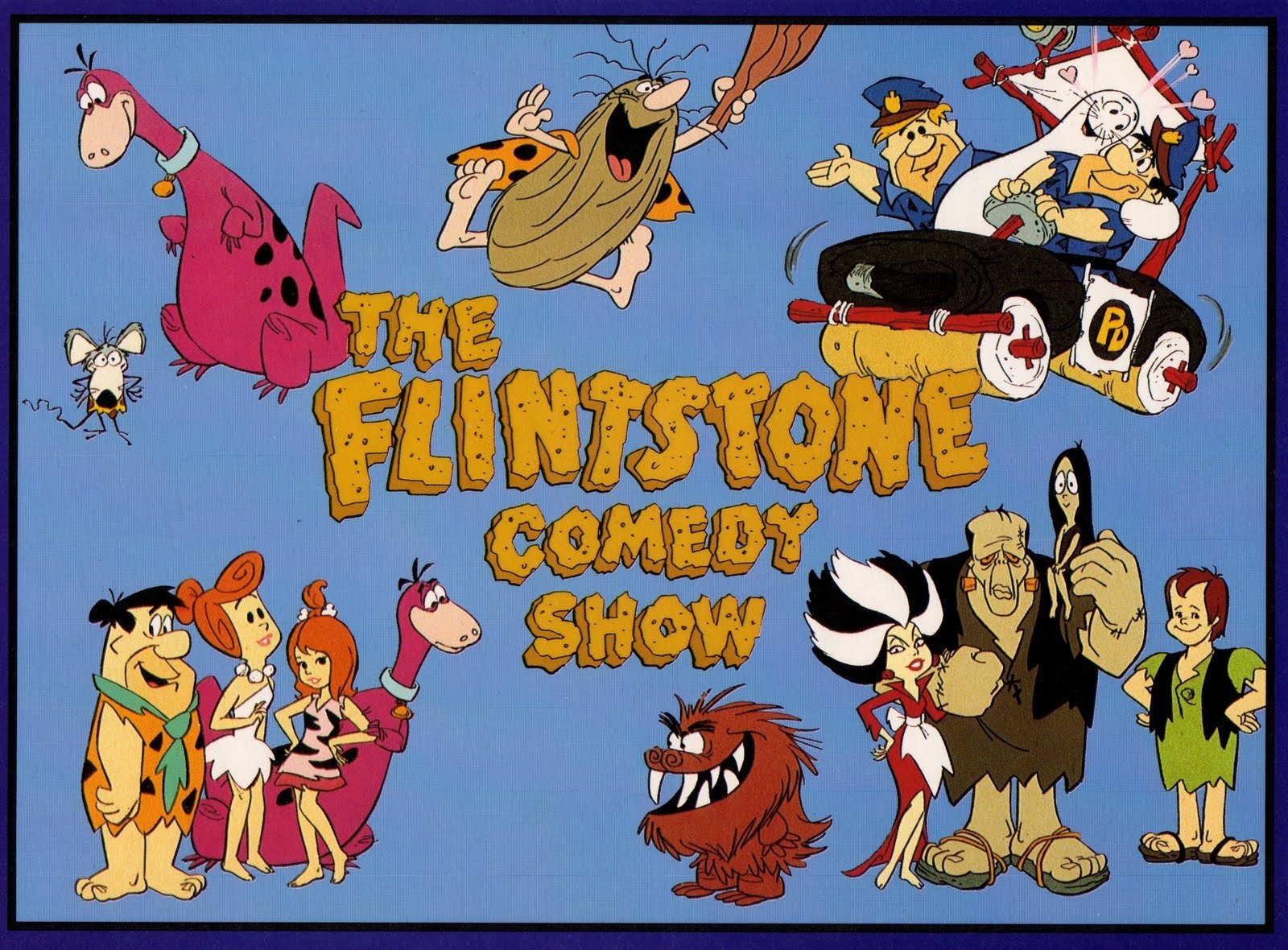 Colorful HD desktop wallpaper featuring characters from The Flintstones, highlighting the comedic and lively spirit of the iconic TV show.