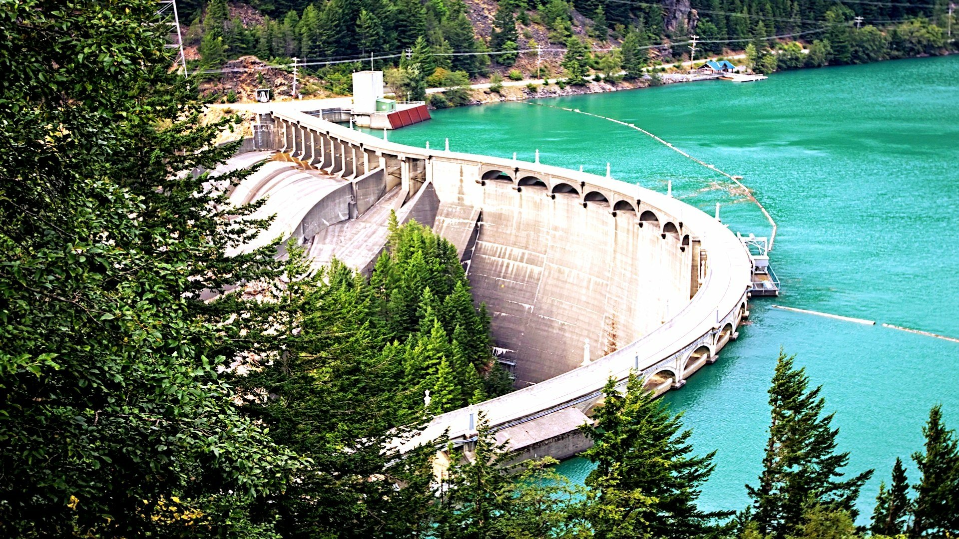 Stunning Hd Wallpaper Of A Man Made Dam Surrounded By Nature