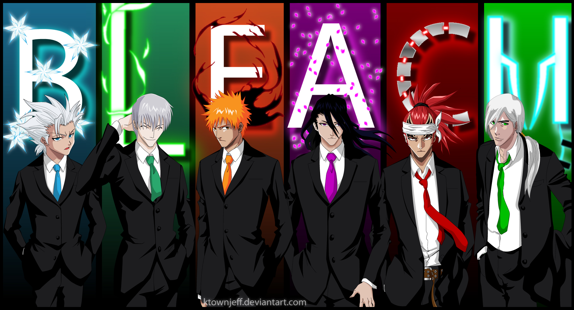 Bleach HD Wallpaper: Captains and Ichigo by ktownjeff