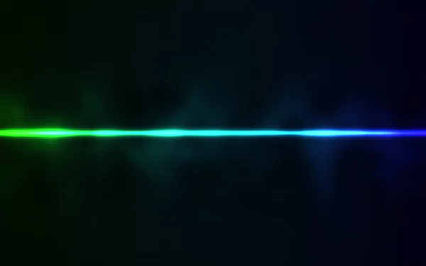An abstract and artistic HD wallpaper featuring a vibrant horizontal line gradient transitioning from green to blue against a dark background.