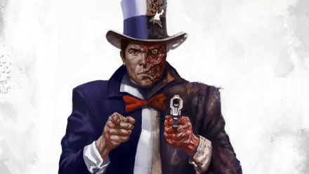 HD PC desktop wallpaper featuring a dark, half-robotic figure in a top hat and bow tie from the video game Batman: Arkham City.