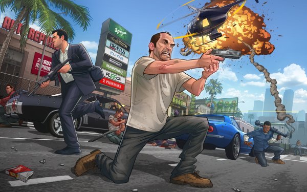 Video Game Grand Theft Auto V Grand Theft Auto Michael De Santa Trevor Philips Franklin Clinton HD Wallpaper | Background Image