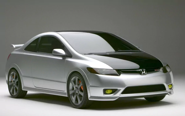 A sleek silver Honda Civic, showcasing a modern design with a sporty flair, serves as an eye-catching HD PC desktop wallpaper and background.