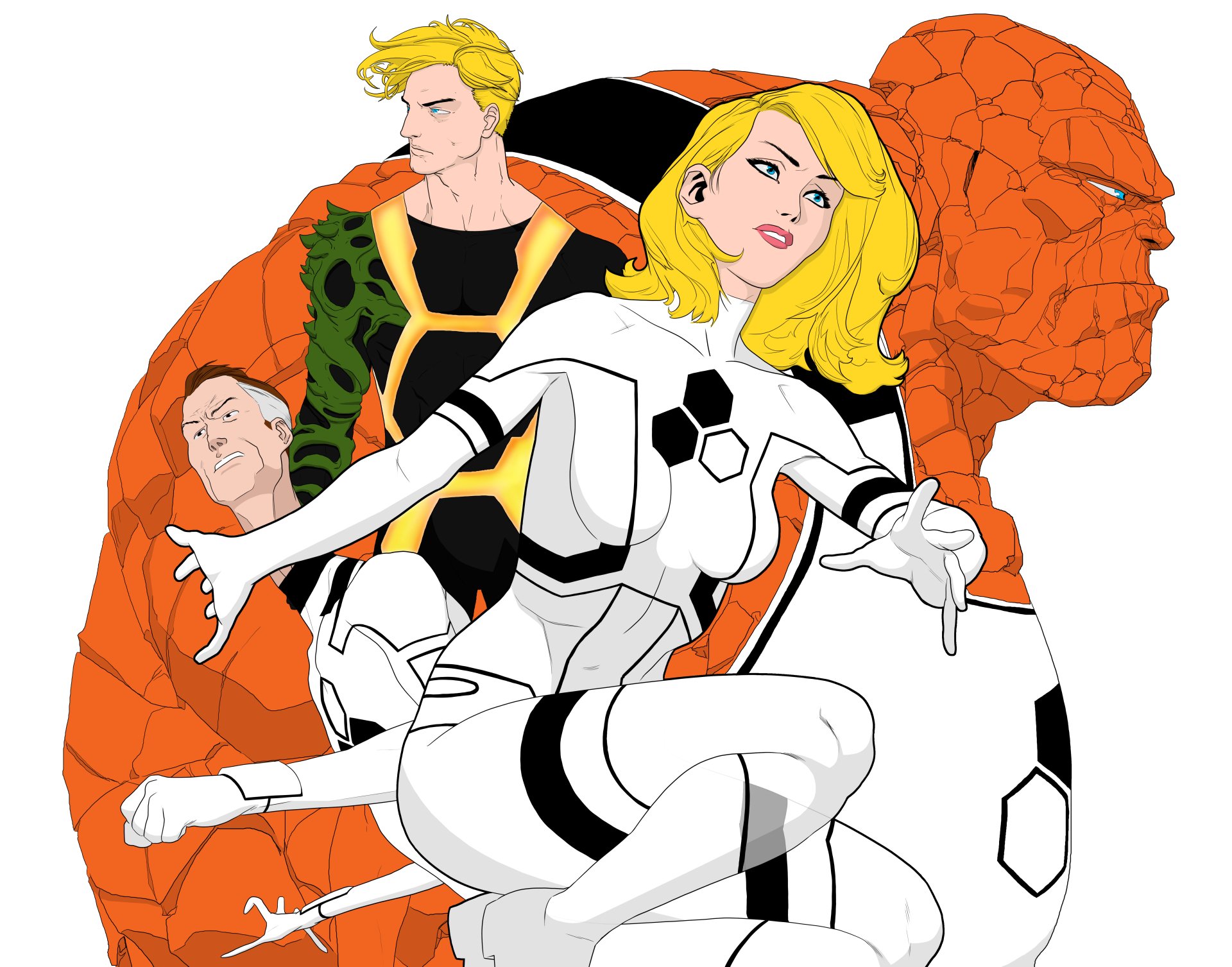 Download Thing (Marvel Comics) Mister Fantastic Invisible Woman Comic Fantastic Four 4k Ultra HD Wallpaper