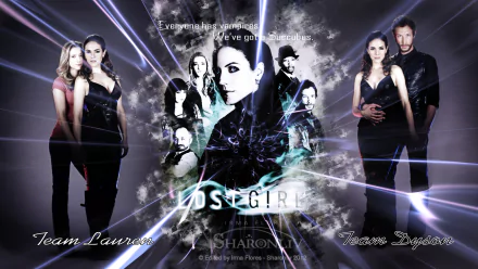 HD wallpaper featuring characters from the TV show Lost Girl, highlighting themes of supernatural conflict with striking visuals and dramatic poses.