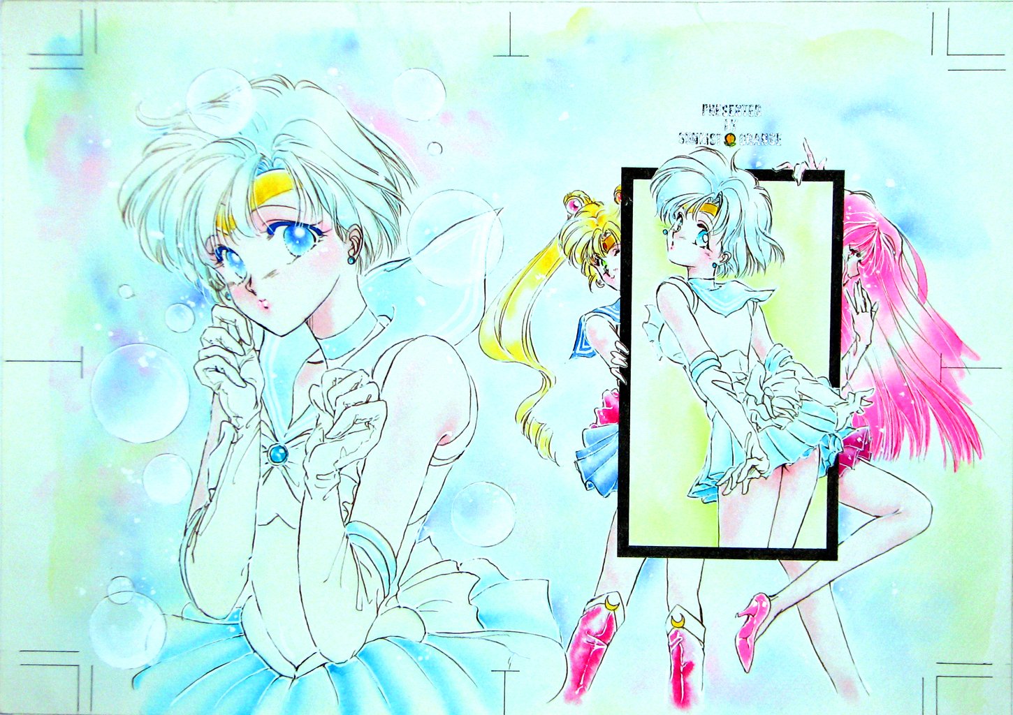 A colorful HD desktop wallpaper featuring characters from Sailor Moon, showcasing vibrant illustrations of the beloved anime's iconic figures against a dreamy backdrop.