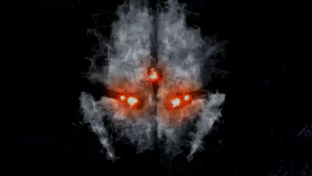A striking HD wallpaper featuring the iconic logo from Call of Duty: Ghosts, showcasing a ghostly mask with red glowing eyes against a dark background.