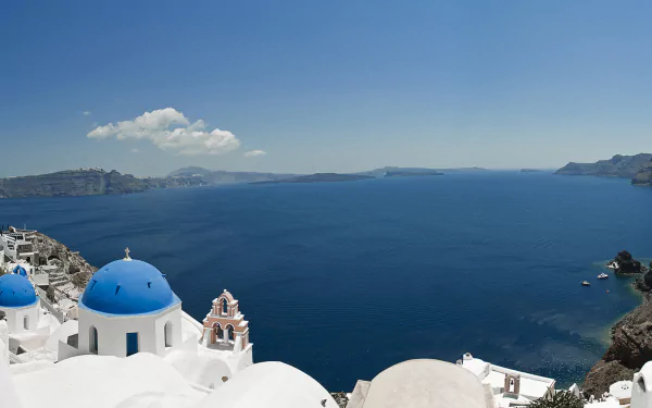 man made Santorini HD Desktop Wallpaper | Background Image