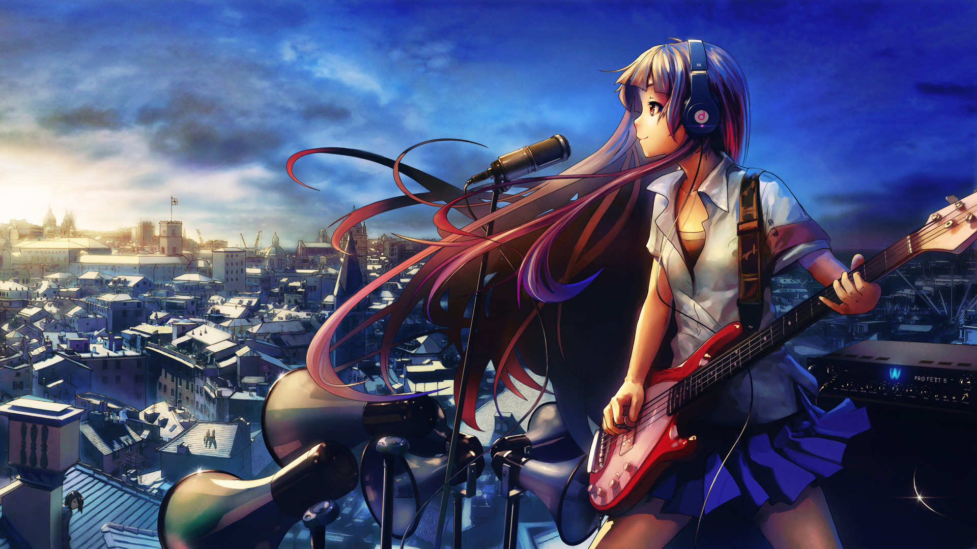 Anime Girl Listening To Music Ultra HD Desktop Background Wallpaper for   Tablet  Smartphone