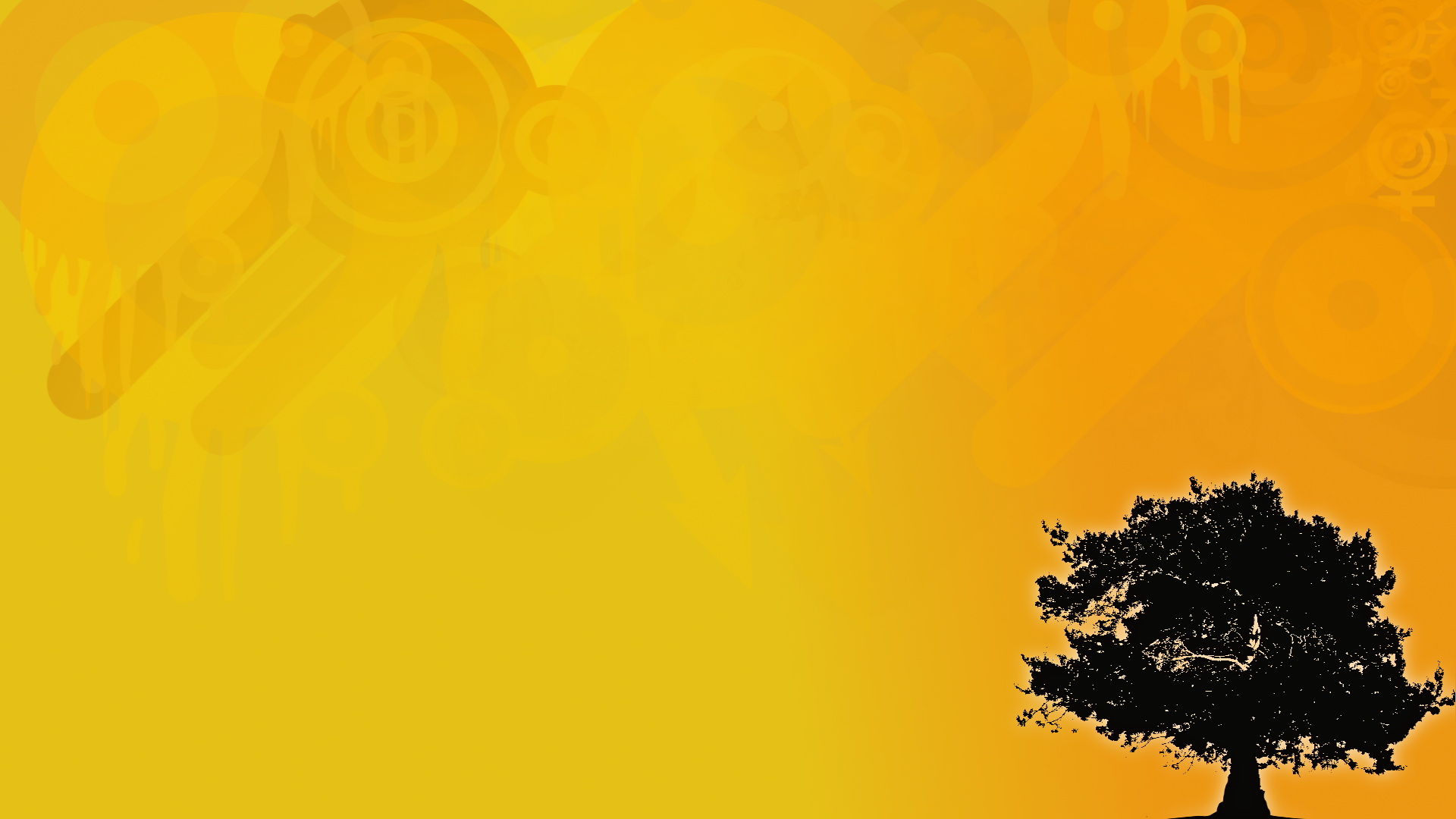 Artistic HD PC desktop wallpaper and background showing a lone tree silhouette against a warm yellow-orange gradient.