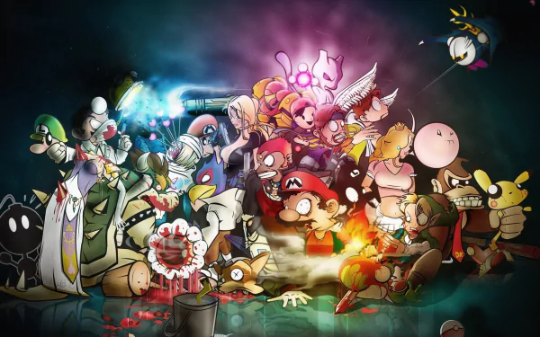 video game collage HD Desktop Wallpaper | Background Image