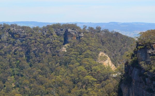Earth Blue Mountains Mountains Mountain Tree Rock Australia HD Wallpaper | Background Image
