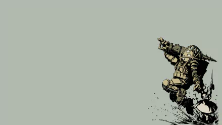 HD PC desktop wallpaper featuring the iconic Big Daddy character from the video game Bioshock against a muted background.