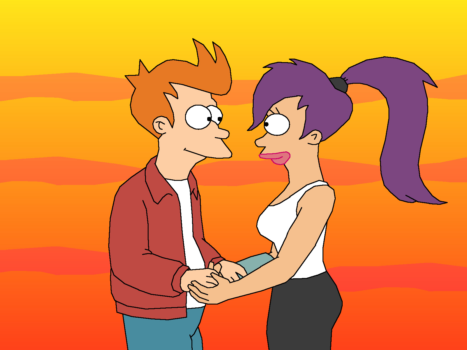 Download Leela (Futurama) Fry (Futurama) TV Show Futurama Wallpaper