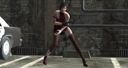 Ada Wong from Resident Evil: The Umbrella Chronicles stands poised with a gun in a 4K Ultra HD video game desktop wallpaper background.