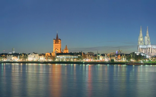 cathedral night man made Cologne HD Desktop Wallpaper | Background Image