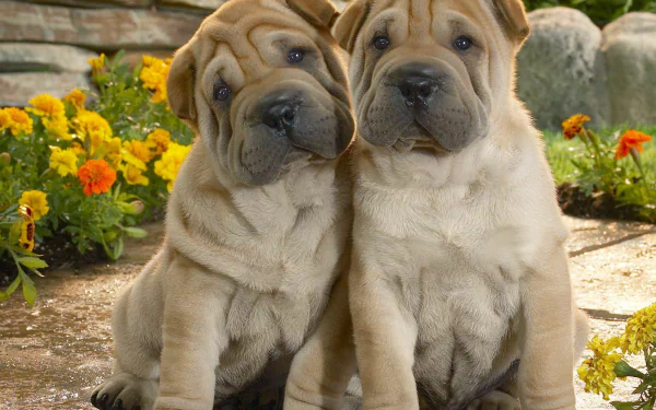  Two Shar Pei Pups