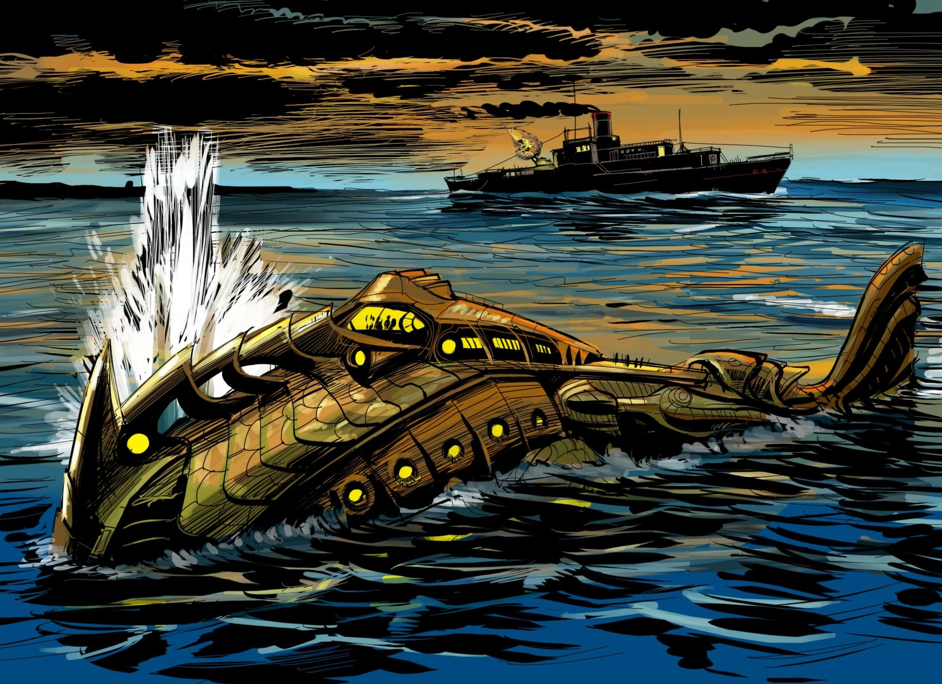 20 000 Leagues Under The Sea Full HD Wallpaper And Background Image 