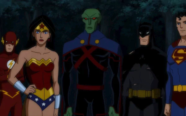 Barry Allen Superman Batman Martian Manhunter Wonder Woman Flash movie Justice League: Doom HD Desktop Wallpaper | Background Image