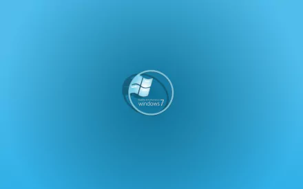 HD desktop wallpaper featuring the Windows 7 logo centered on a smooth gradient blue background, representing technology and the Windows 7 operating system.