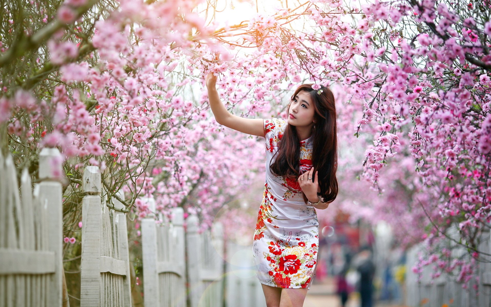 Фото с цветущими деревьями девушки идеи необычные