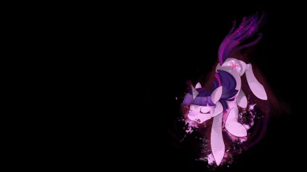 HD vector wallpaper of Twilight Sparkle from My Little Pony: Friendship Is Magic, depicted with glowing magical effects on a dark background.