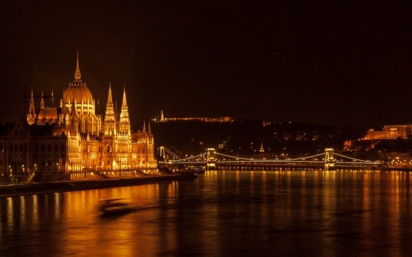 Man Made Budapest Cities Hungary Building Night HD Wallpaper | Background Image